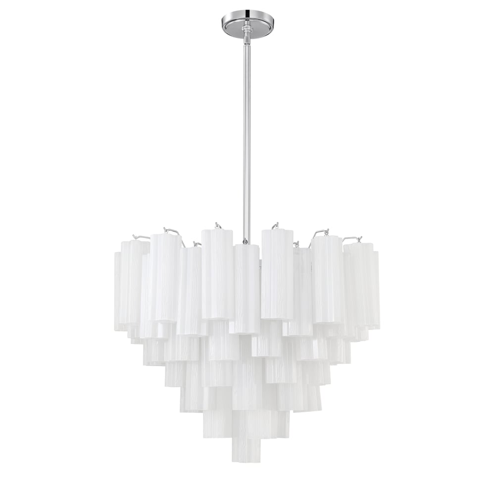 Aurora Murano Chandelier Glass Tube Layered Amber - Blowlighting