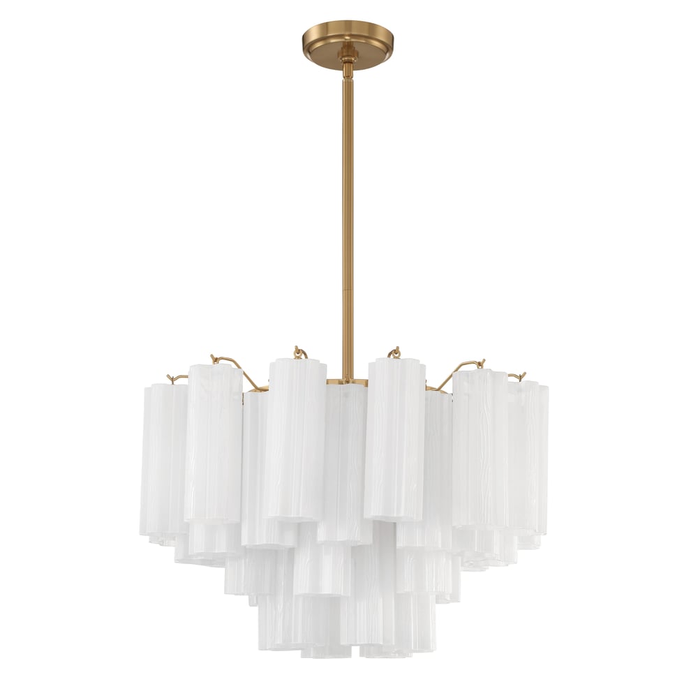 Aurora Murano Chandelier Glass Tube Layered Amber - Blowlighting