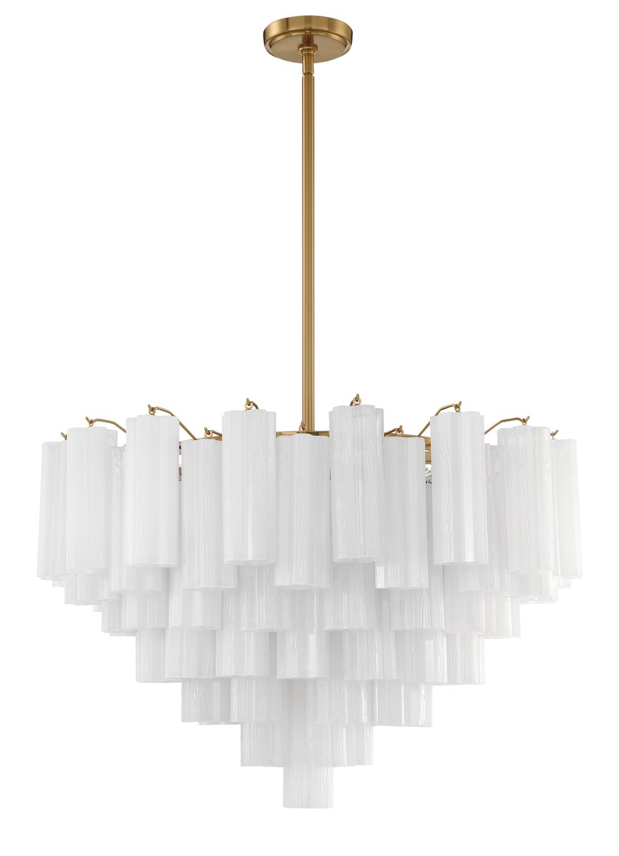 Aurora Murano Chandelier Glass Tube Layered Amber - Blowlighting