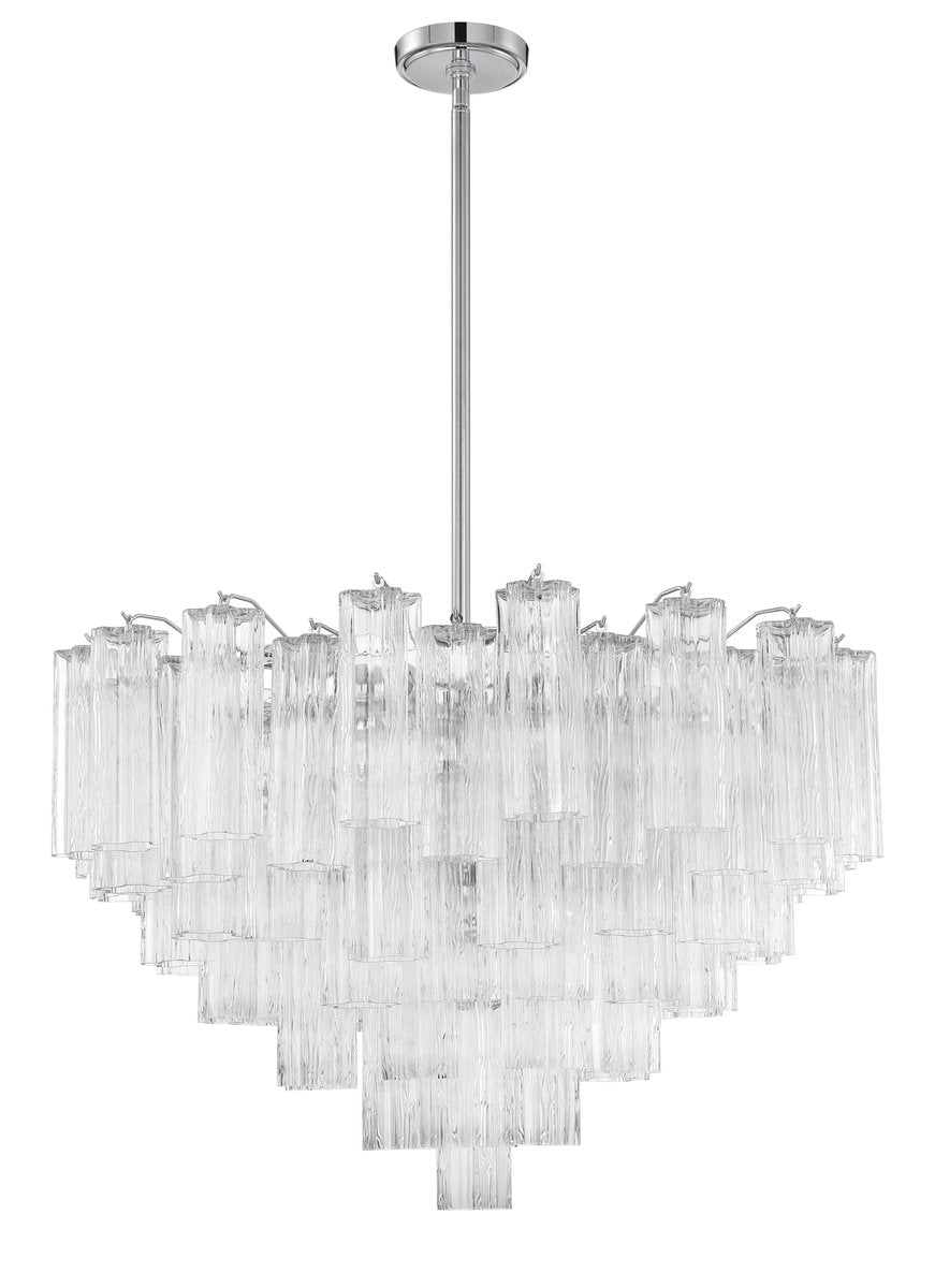 Aurora Murano Chandelier Glass Tube Layered Amber - Blowlighting