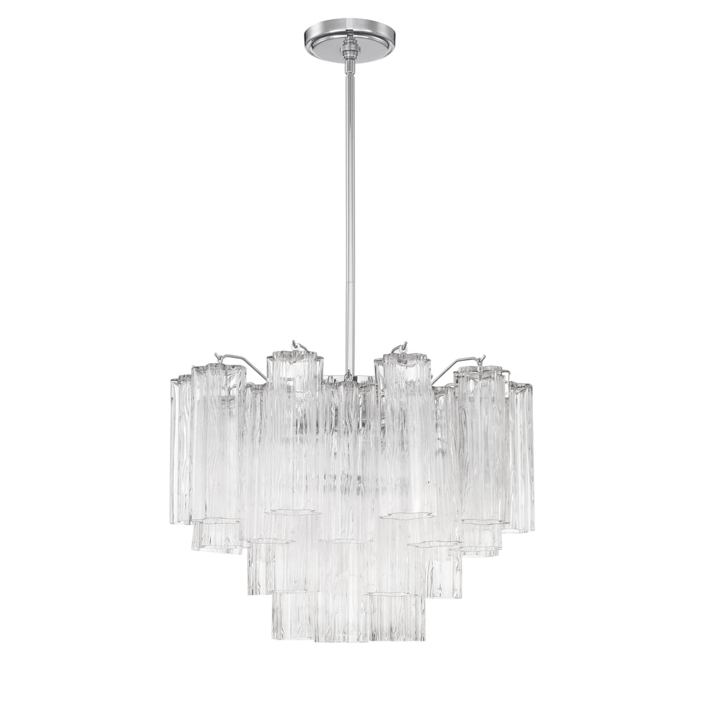 Aurora Murano Chandelier Glass Tube Layered Amber - Blowlighting