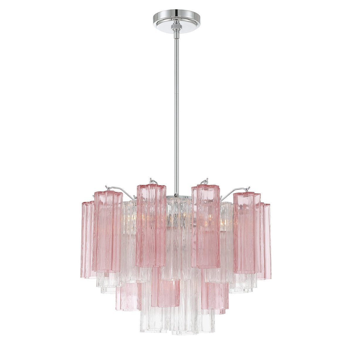 Aurora Murano Chandelier Glass Tube Layered Amber - Blowlighting