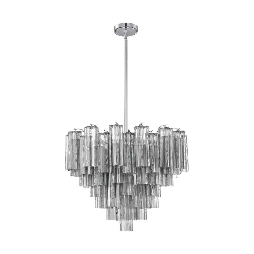 Aurora Murano Chandelier Glass Tube Layered Amber - Blowlighting