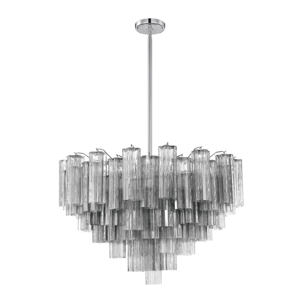Aurora Murano Chandelier Glass Tube Layered Amber - Blowlighting