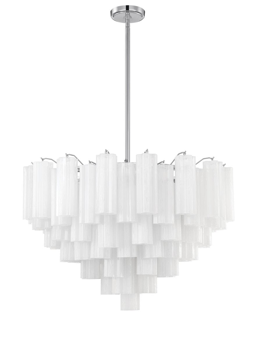 Aurora Murano Chandelier Glass Tube Layered Amber - Blowlighting