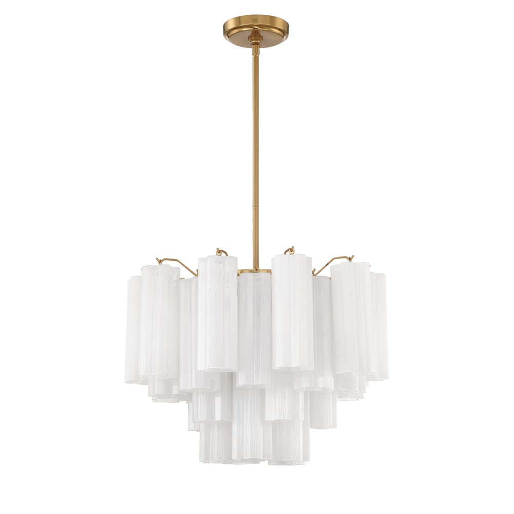 Aurora Murano Chandelier Glass Tube Layered Amber - Blowlighting
