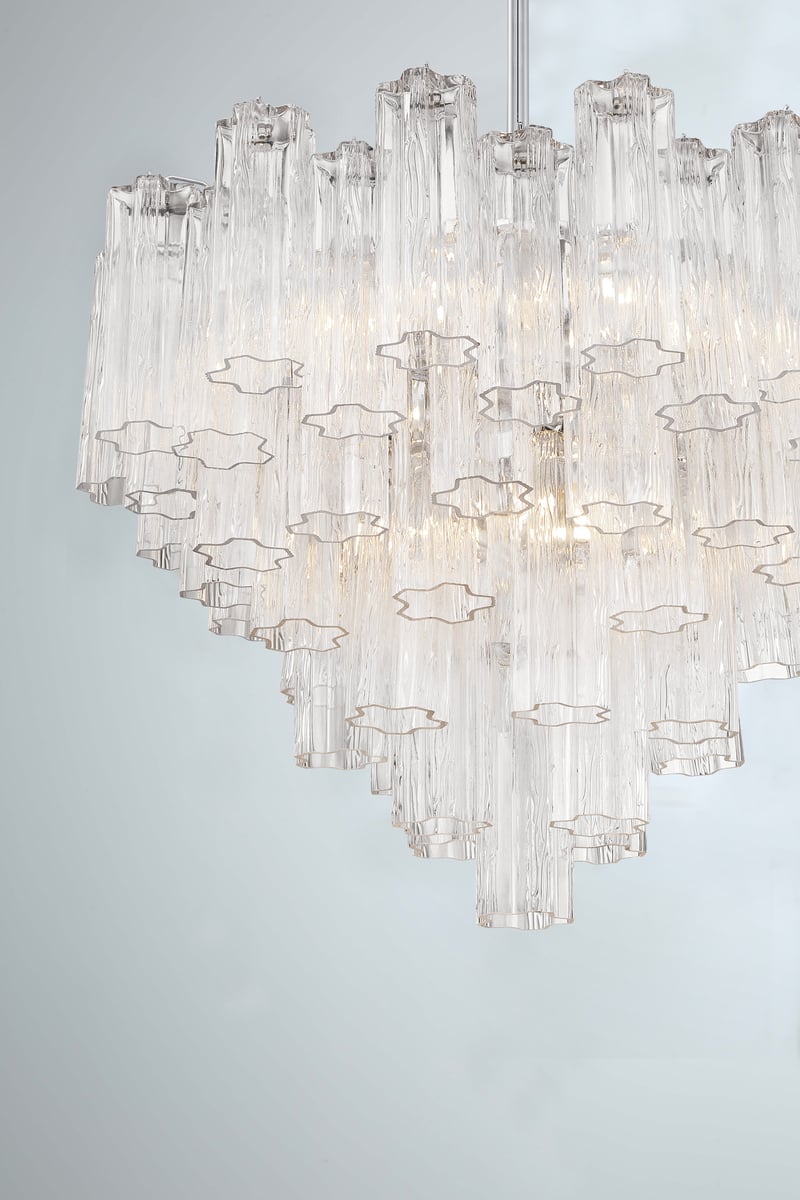 Aurora Murano Chandelier Glass Tube Layered Amber - Blowlighting