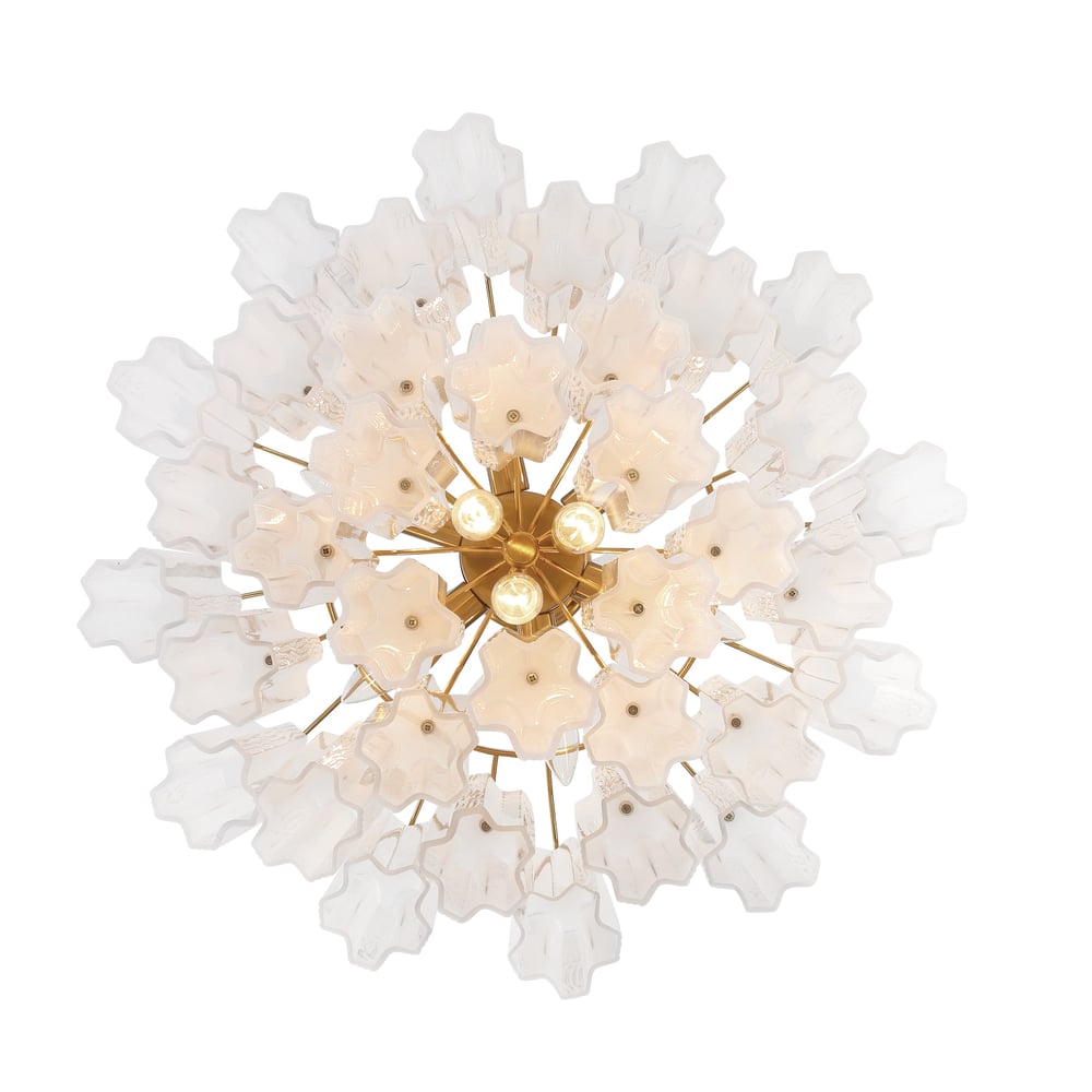 Aurora Murano Chandelier Glass Tube Layered Amber - Blowlighting