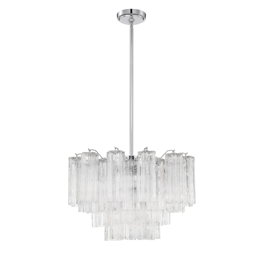 Aurora Murano Chandelier Glass Tube Layered Amber - Blowlighting