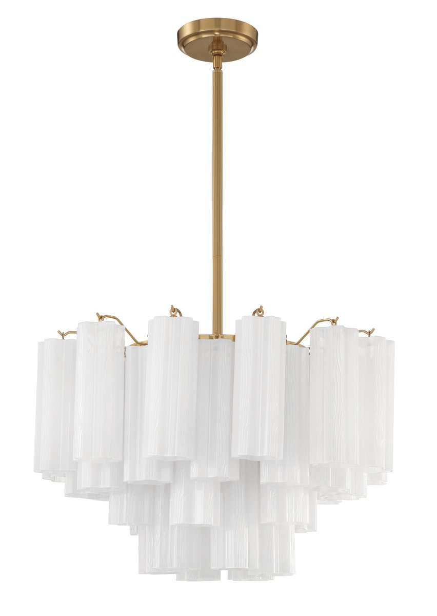 Aurora Murano Chandelier Glass Tube Layered Amber - Blowlighting