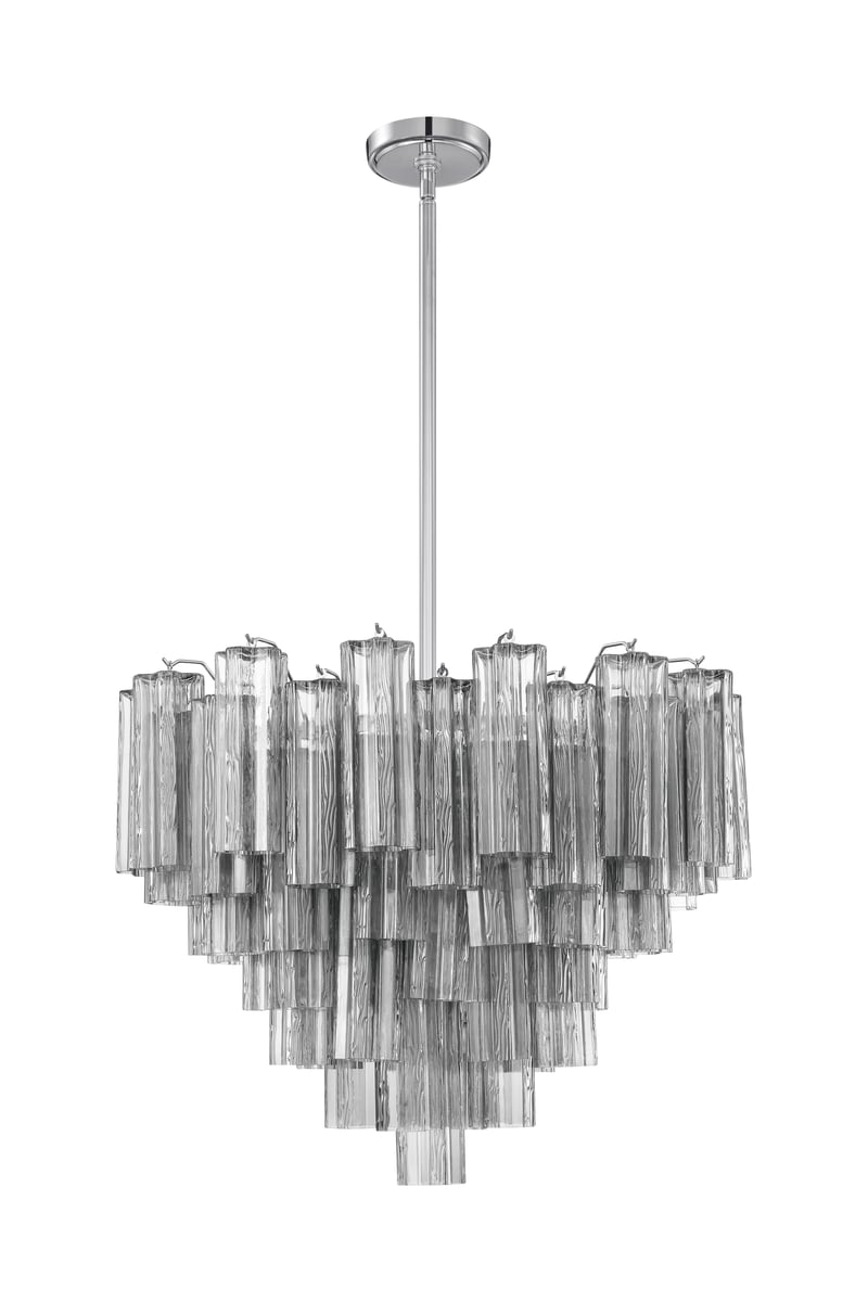 Aurora Murano Chandelier Glass Tube Layered Amber - Blowlighting
