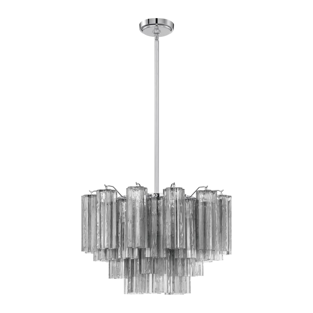 Aurora Murano Chandelier Glass Tube Layered Amber - Blowlighting