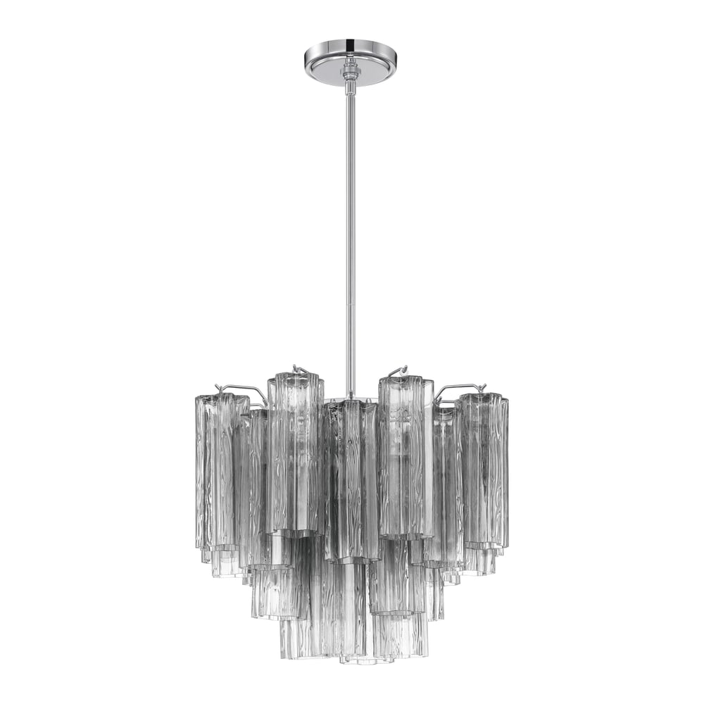 Aurora Murano Chandelier Glass Tube Layered Amber - Blowlighting