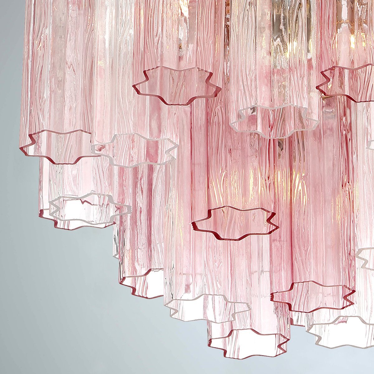Aurora Murano Chandelier Glass Tube Layered Amber - Blowlighting