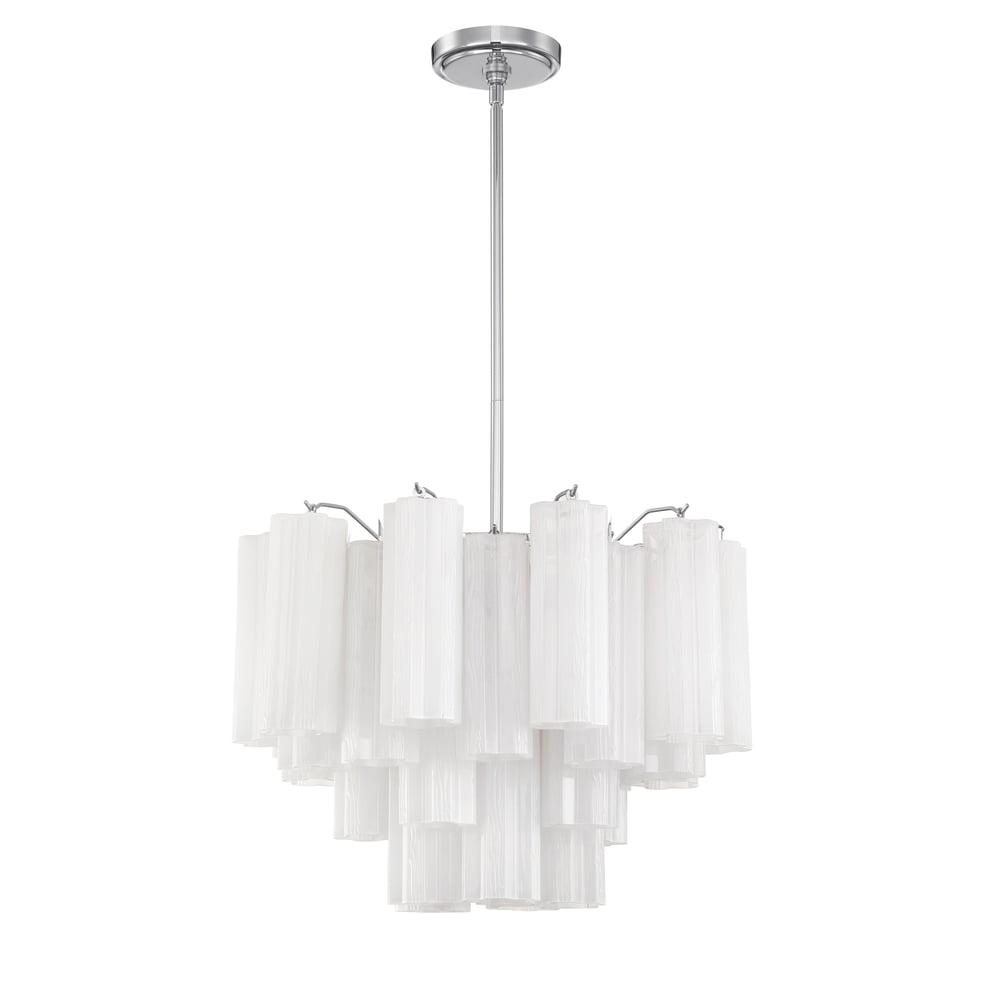 Aurora Murano Chandelier Glass Tube Layered Amber - Blowlighting