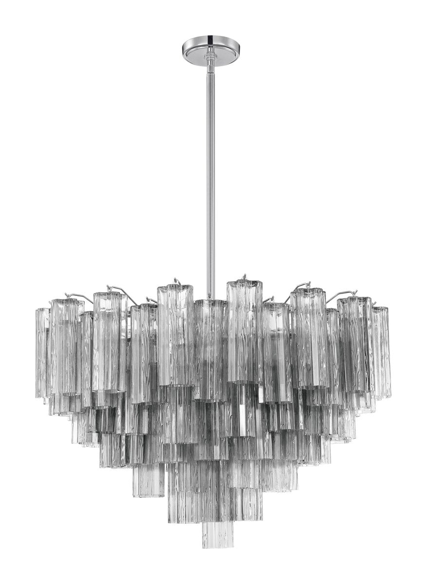 Aurora Murano Chandelier Glass Tube Layered Amber - Blowlighting