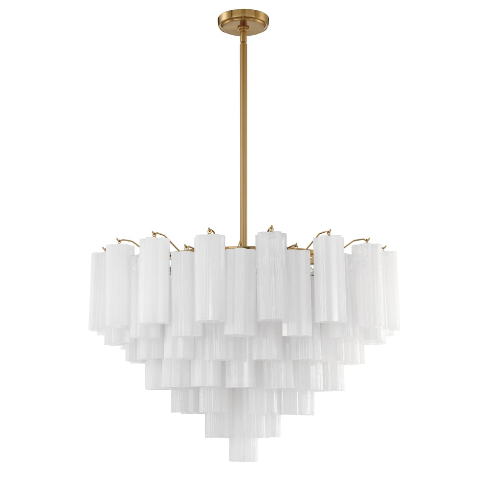 Aurora Murano Chandelier Glass Tube Layered Amber - Blowlighting
