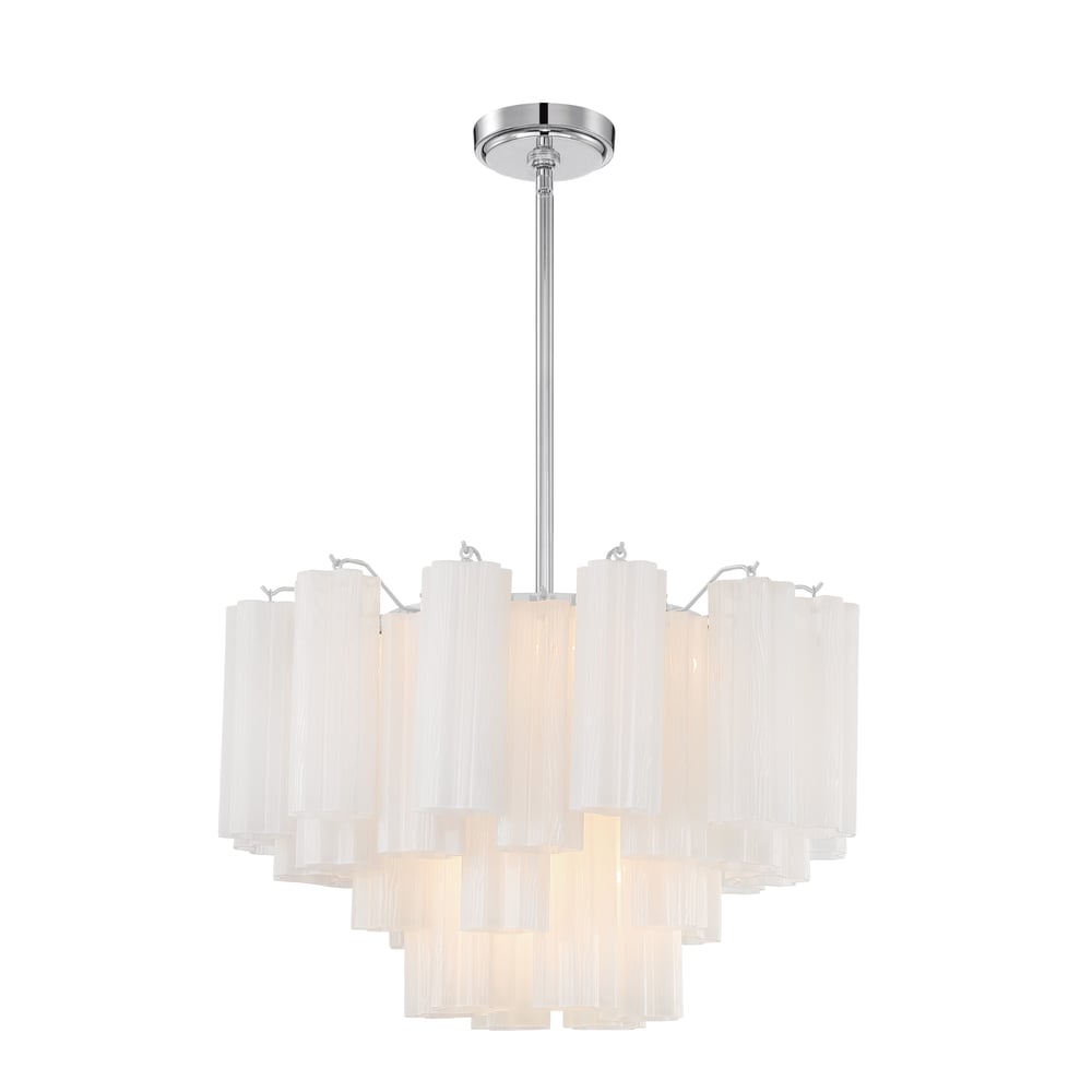 Aurora Murano Chandelier Glass Tube Layered Amber - Blowlighting