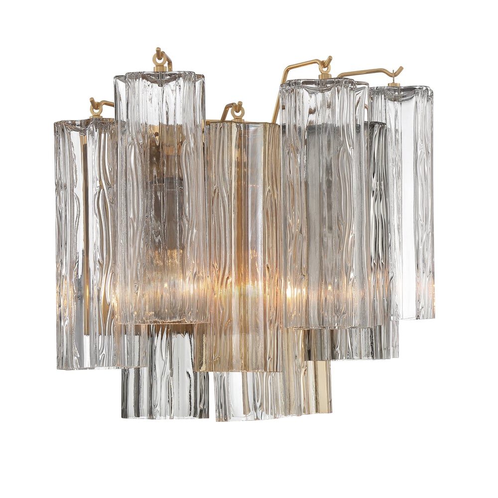 Aurora Wall Light Tronchi Glass Tube Tiered Amber Modern - Blowlighting