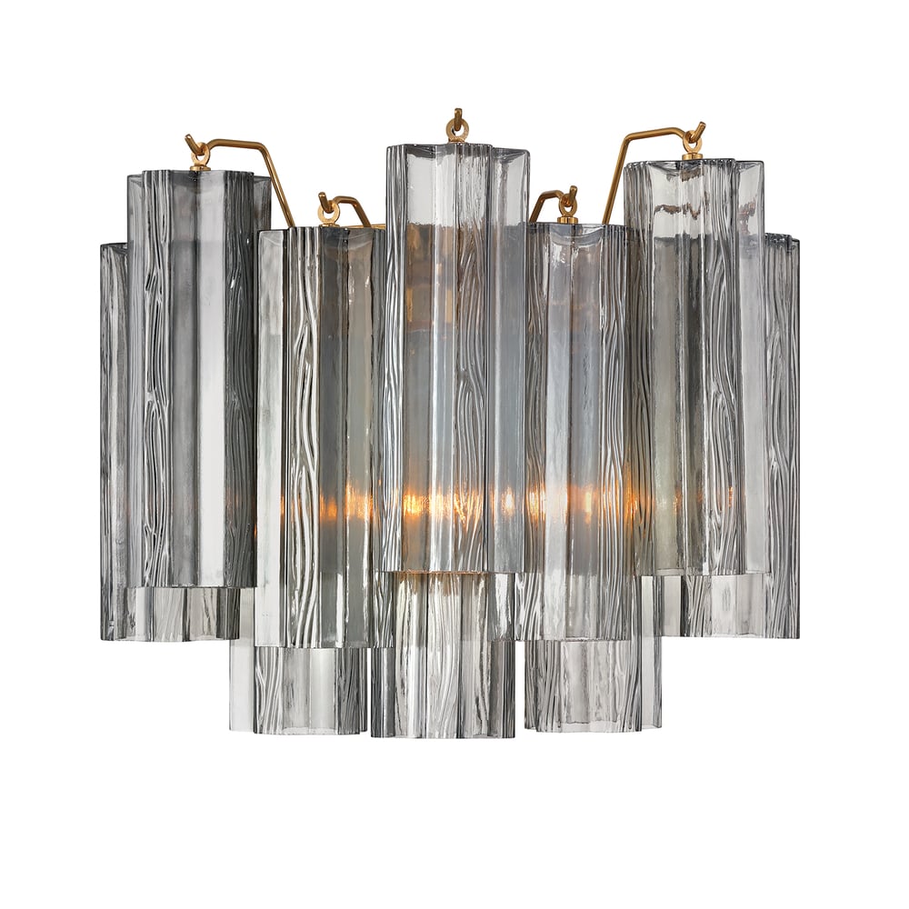 Aurora Wall Light Tronchi Glass Tube Tiered Amber Modern - Blowlighting