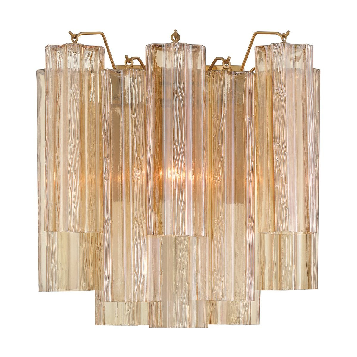 Aurora Wall Light Tronchi Glass Tube Tiered Amber Modern - Blowlighting