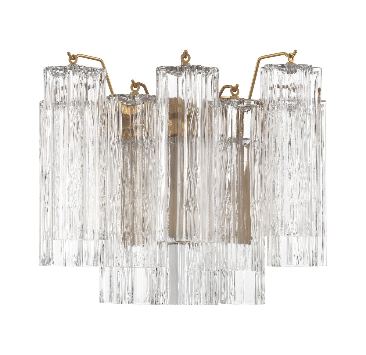 Aurora Wall Light Tronchi Glass Tube Tiered Amber Modern - Blowlighting