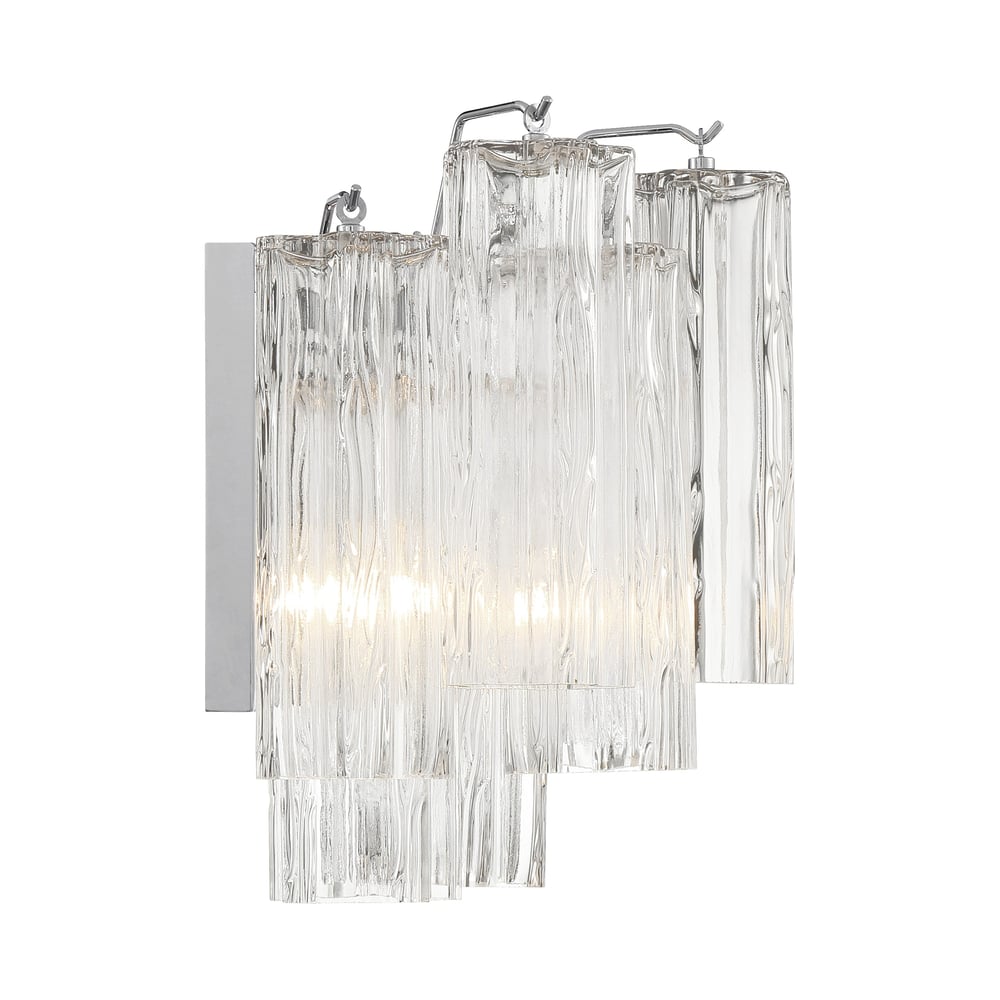 Aurora Wall Light Tronchi Glass Tube Tiered Amber Modern - Blowlighting
