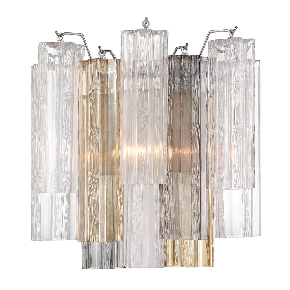 Aurora Wall Light Tronchi Glass Tube Tiered Amber Modern - Blowlighting