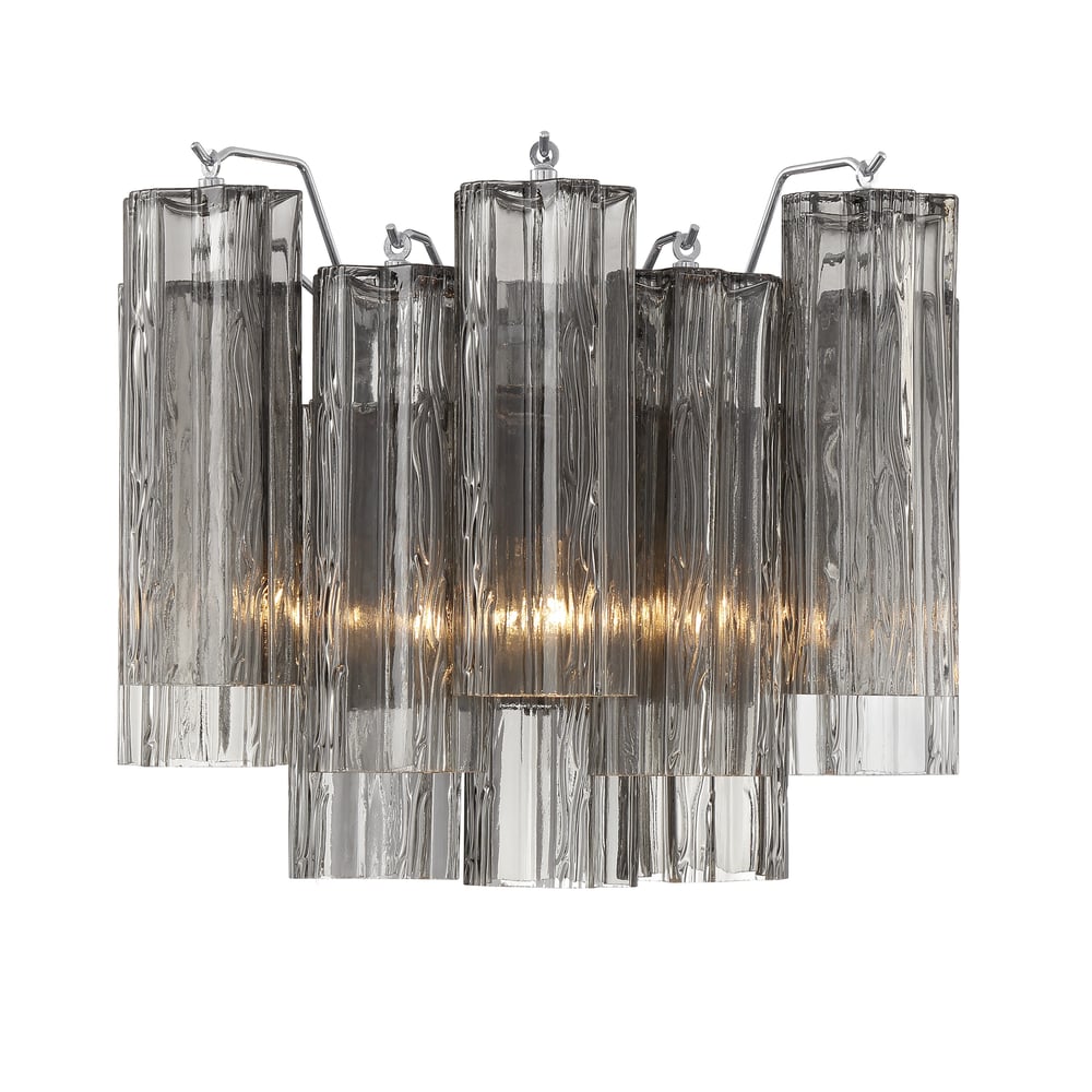 Aurora Wall Light Tronchi Glass Tube Tiered Amber Modern - Blowlighting