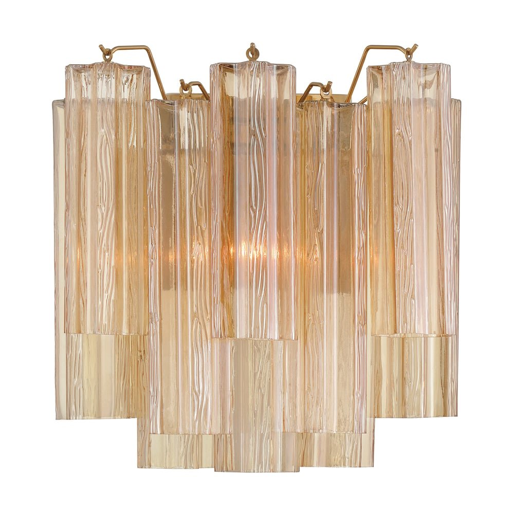 Aurora Wall Light Tronchi Glass Tube Tiered Amber Modern - Blowlighting