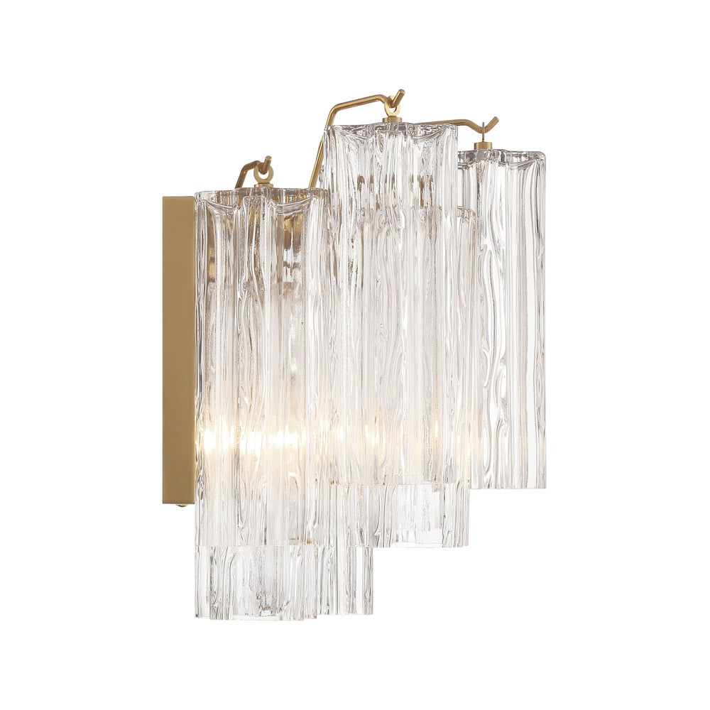Aurora Wall Light Tronchi Glass Tube Tiered Amber Modern - Blowlighting