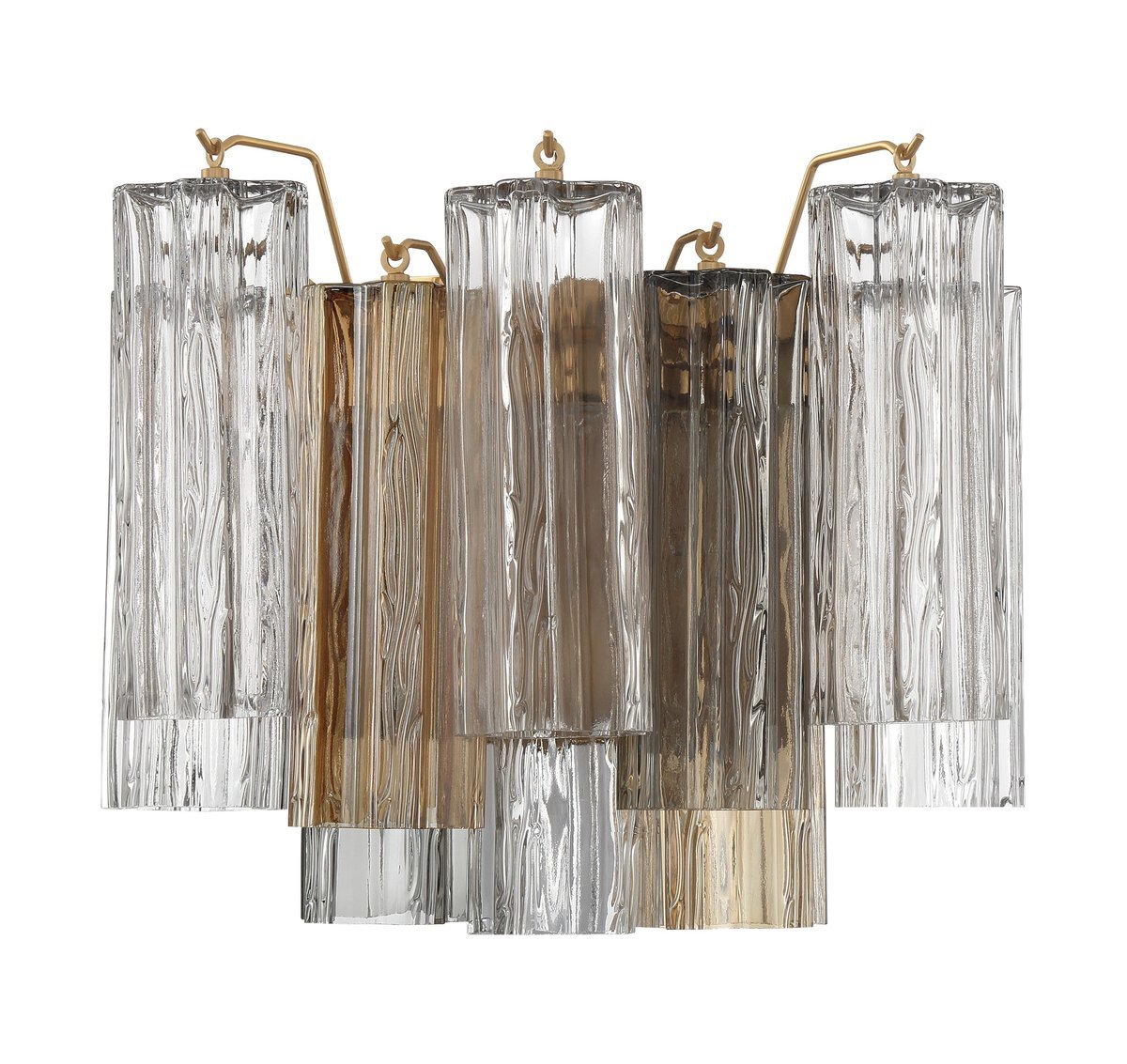 Aurora Wall Light Tronchi Glass Tube Tiered Amber Modern - Blowlighting