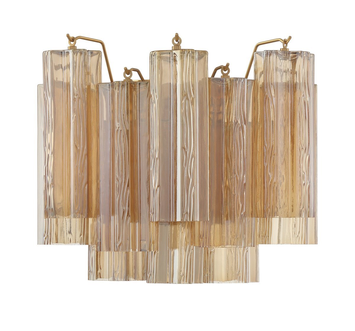 Aurora Wall Light Tronchi Glass Tube Tiered Amber Modern - Blowlighting