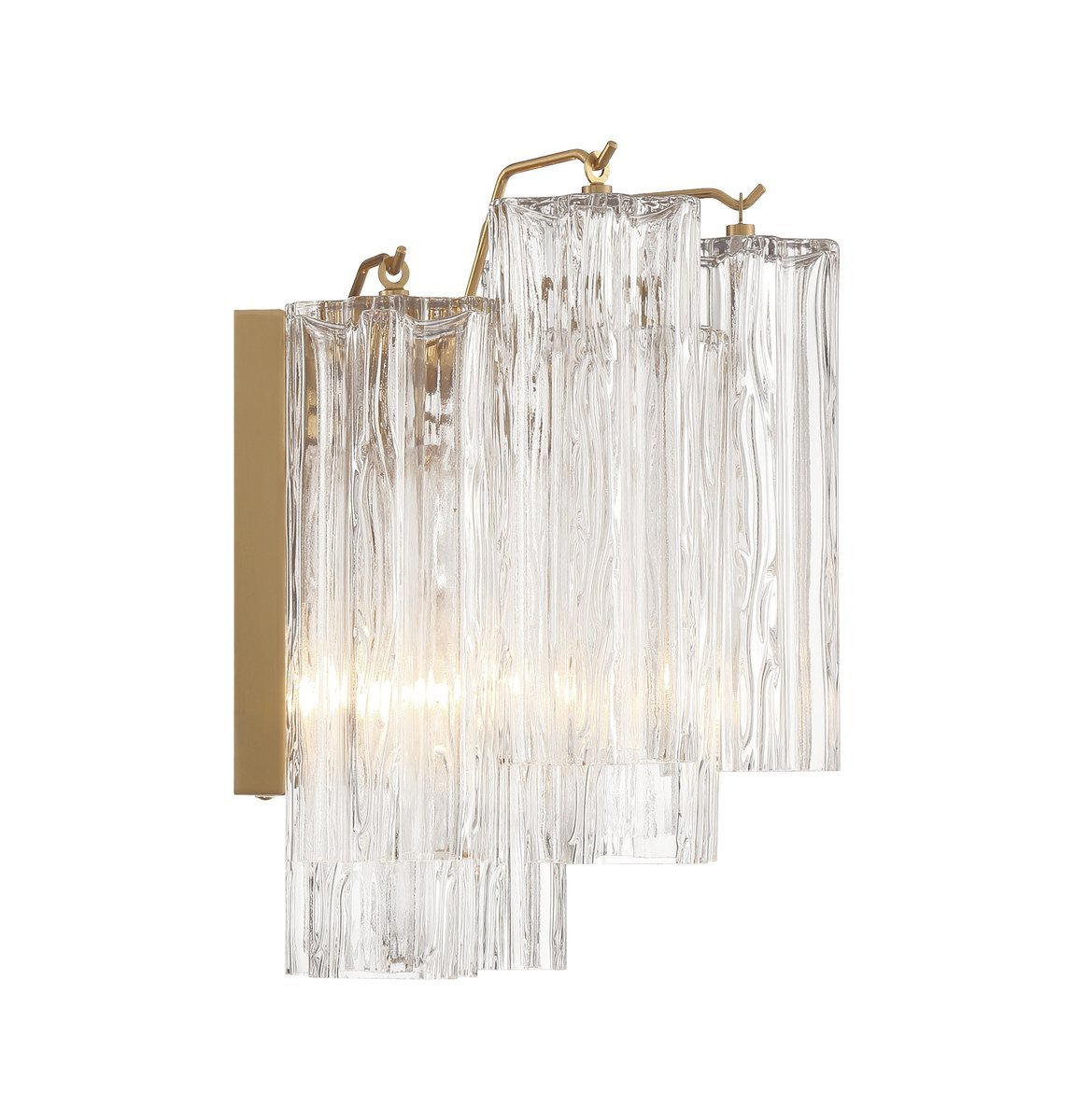 Aurora Wall Light Tronchi Glass Tube Tiered Amber Modern - Blowlighting