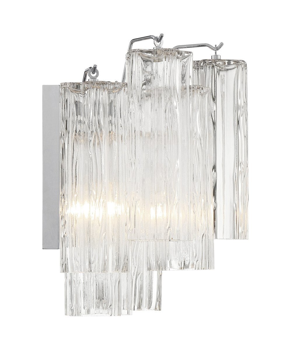 Aurora Wall Light Tronchi Glass Tube Tiered Amber Modern - Blowlighting