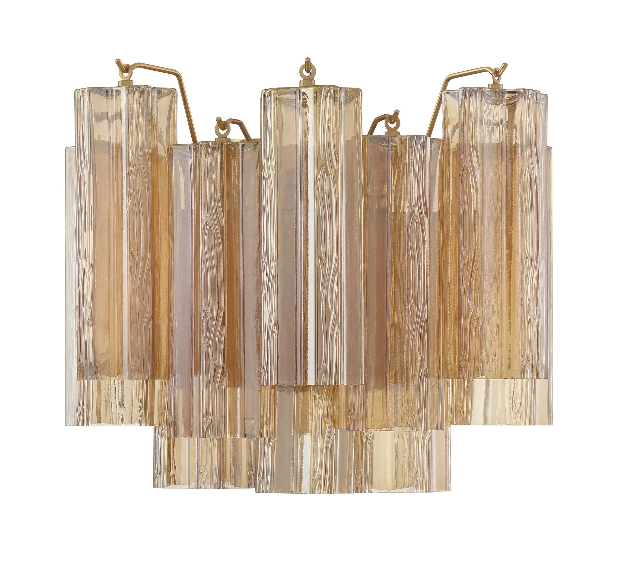 Aurora Wall Light Tronchi Glass Tube Tiered Amber Modern - Blowlighting