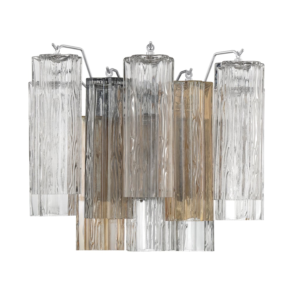 Aurora Wall Light Tronchi Glass Tube Tiered Amber Modern - Blowlighting