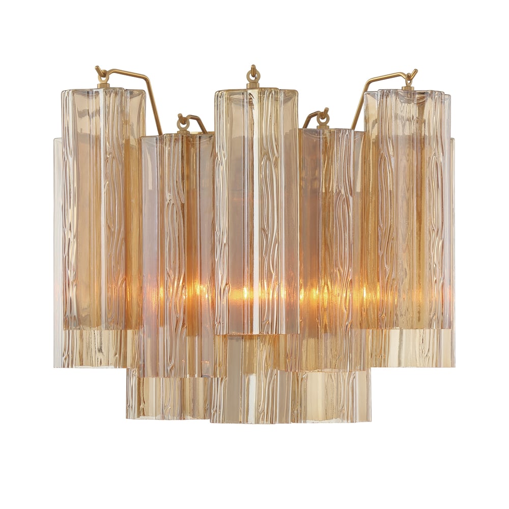 Aurora Wall Light Tronchi Glass Tube Tiered Amber Modern - Blowlighting