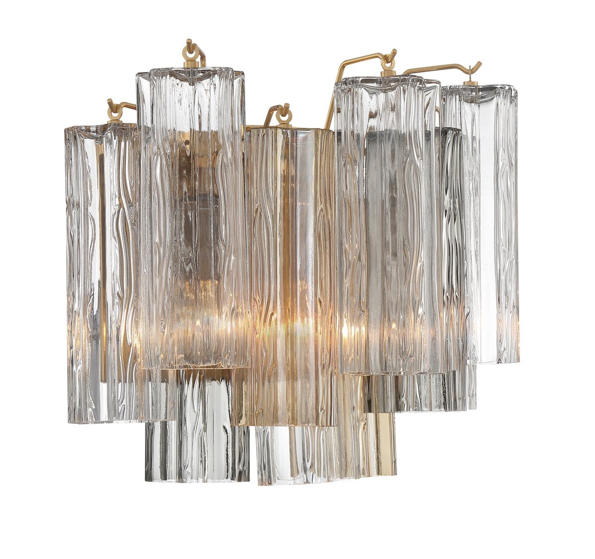 Aurora Wall Light Tronchi Glass Tube Tiered Amber Modern - Blowlighting