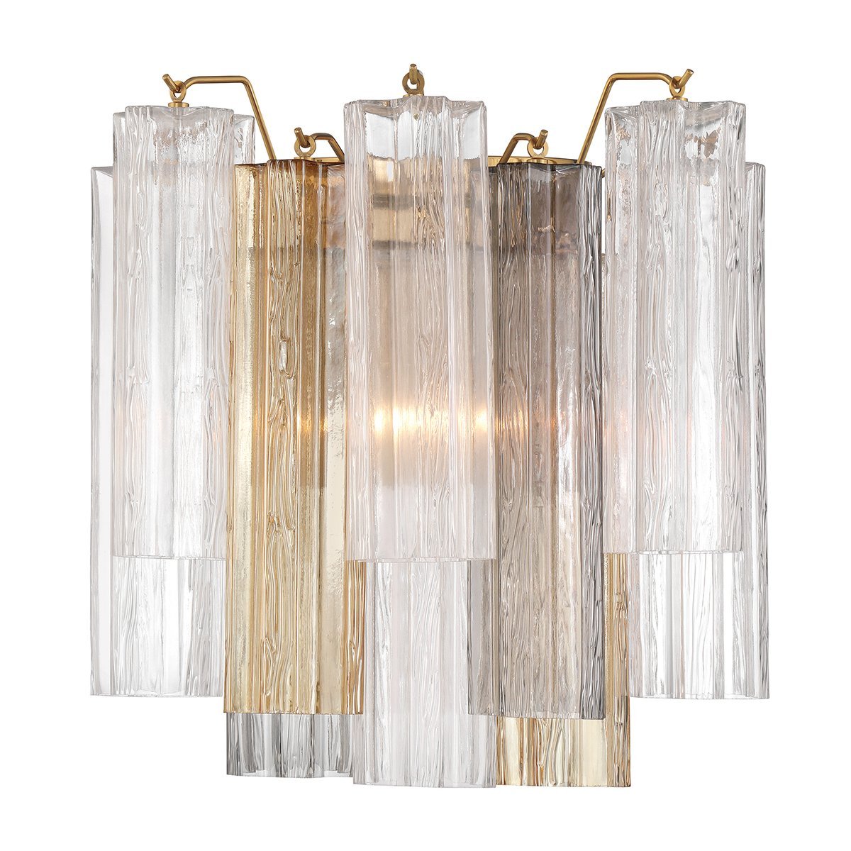 Aurora Wall Light Tronchi Glass Tube Tiered Amber Modern - Blowlighting