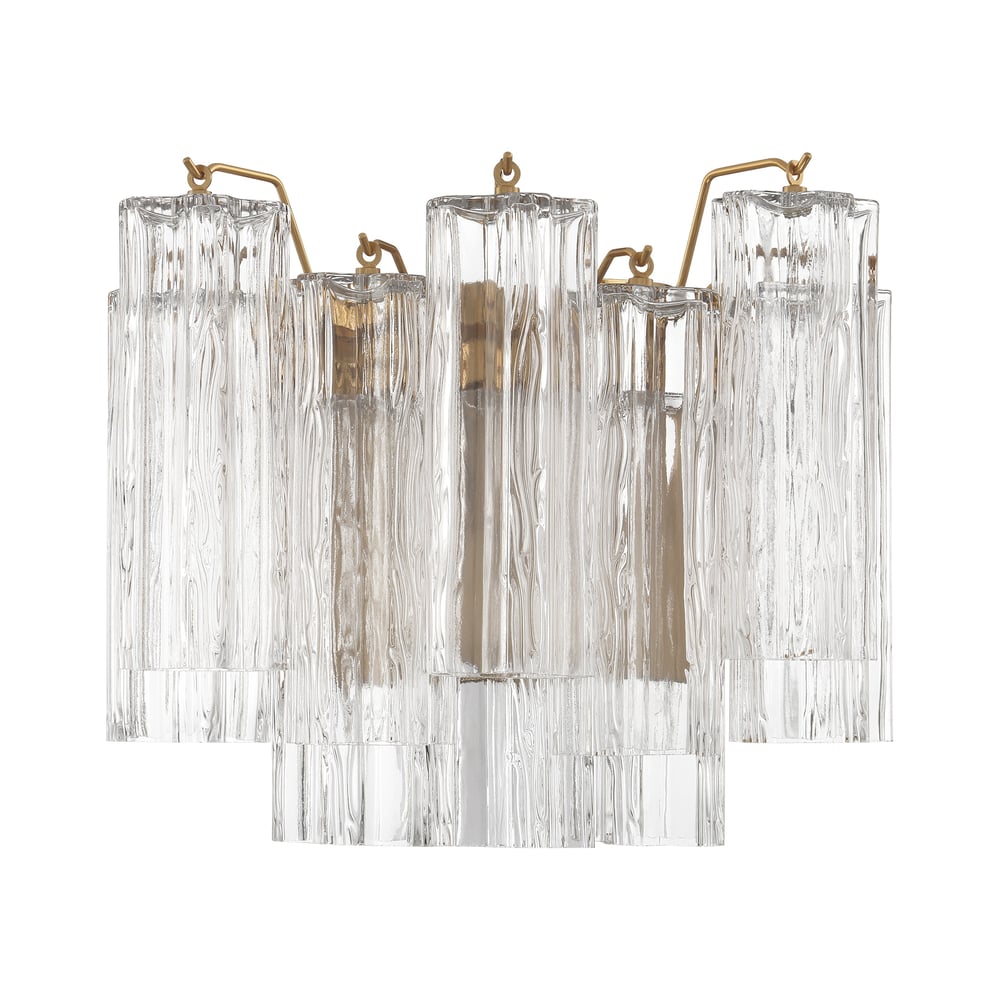 Aurora Wall Light Tronchi Glass Tube Tiered Amber Modern - Blowlighting