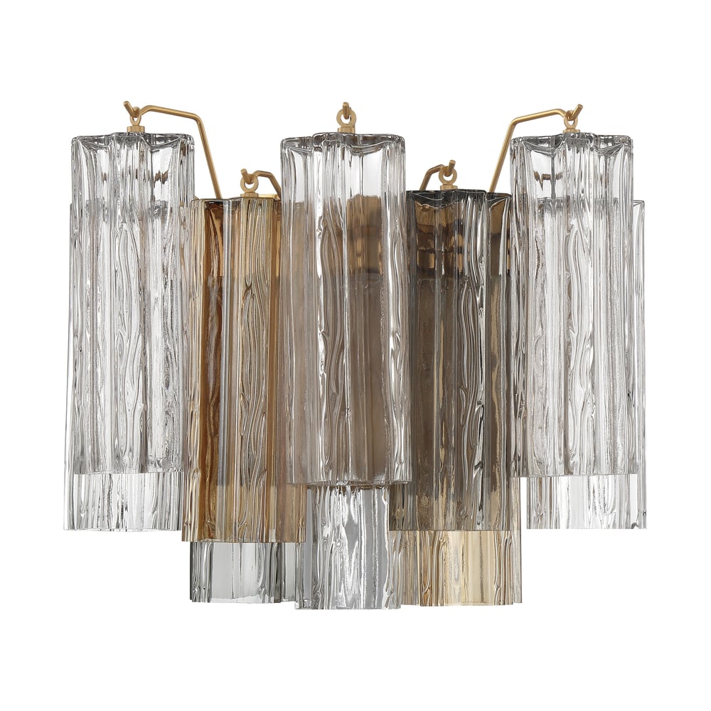 Aurora Wall Light Tronchi Glass Tube Tiered Amber Modern - Blowlighting