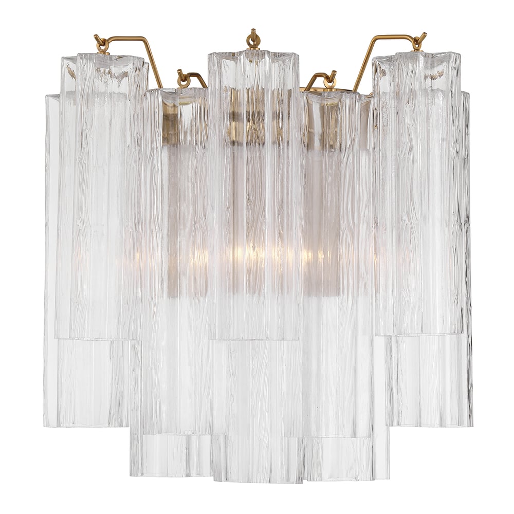 Aurora Wall Light Tronchi Glass Tube Tiered Amber Modern - Blowlighting
