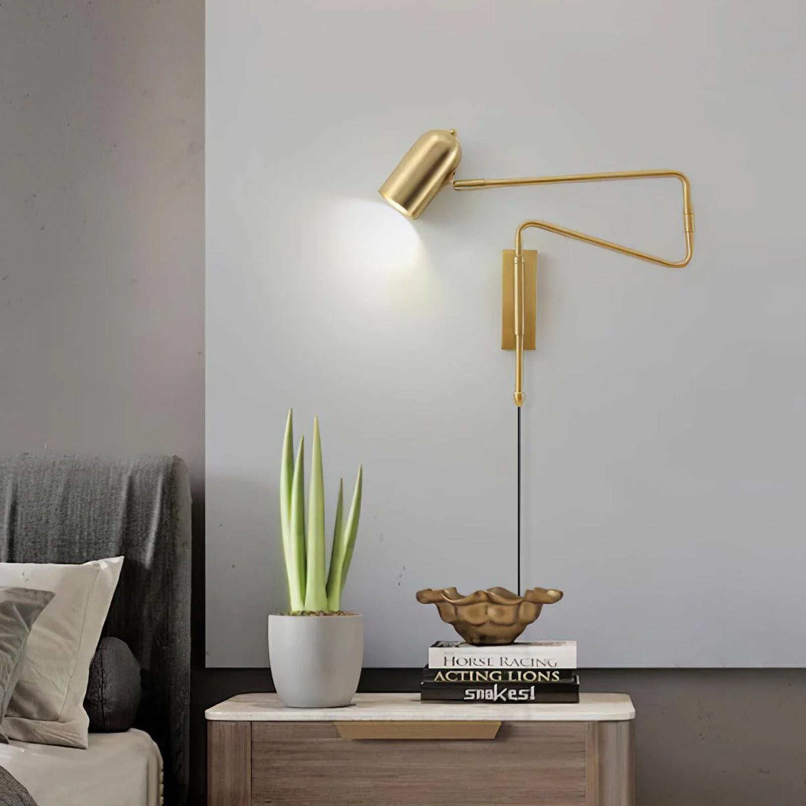Adjustable Arm Plug In Wall Lamp - Blowlighting