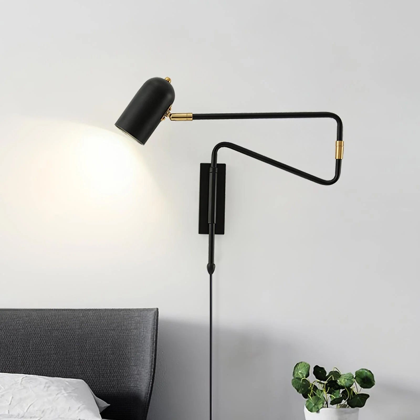 Adjustable Arm Plug In Wall Lamp - Blowlighting