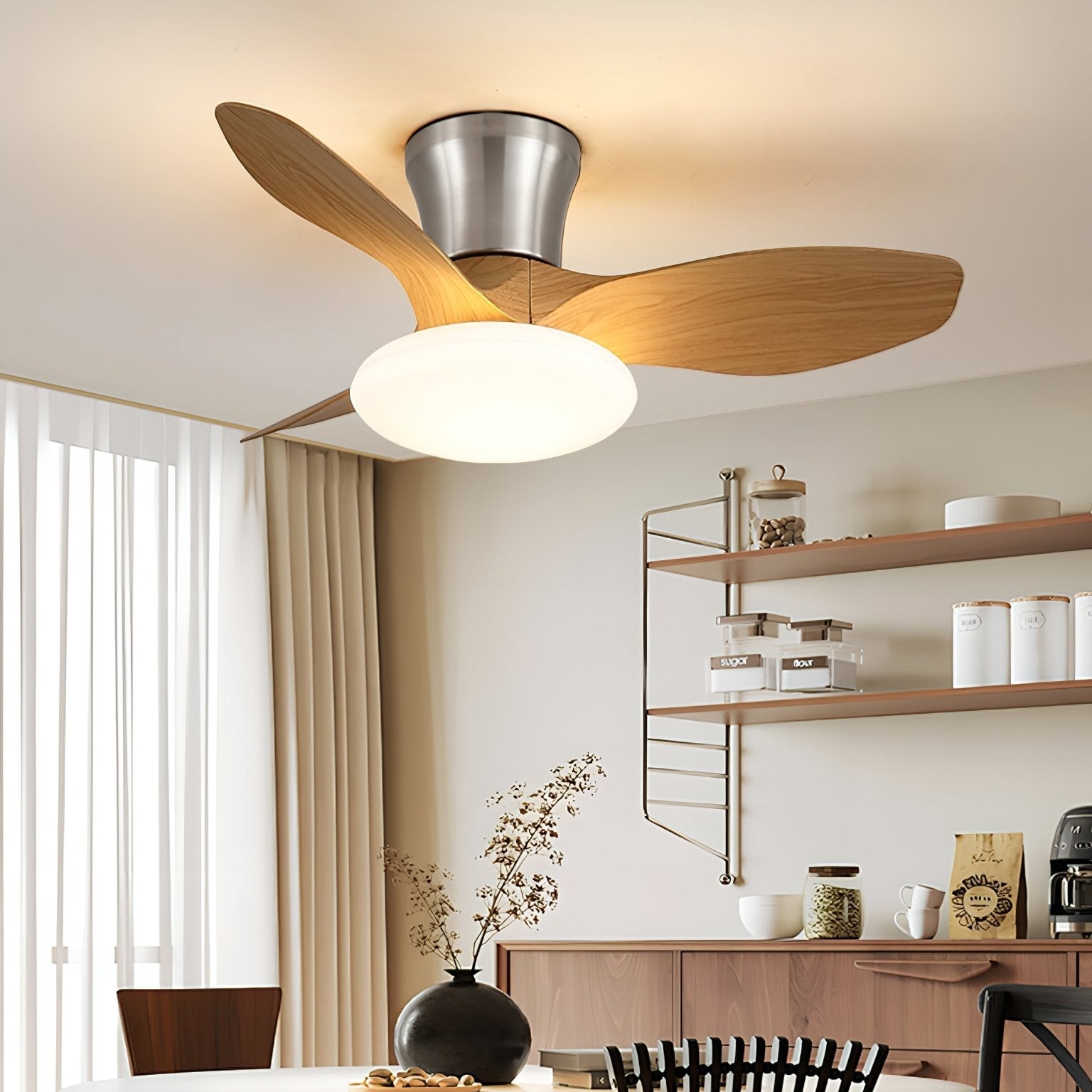 Velora Modern Wood Ceiling Fan Light - Blowlighting