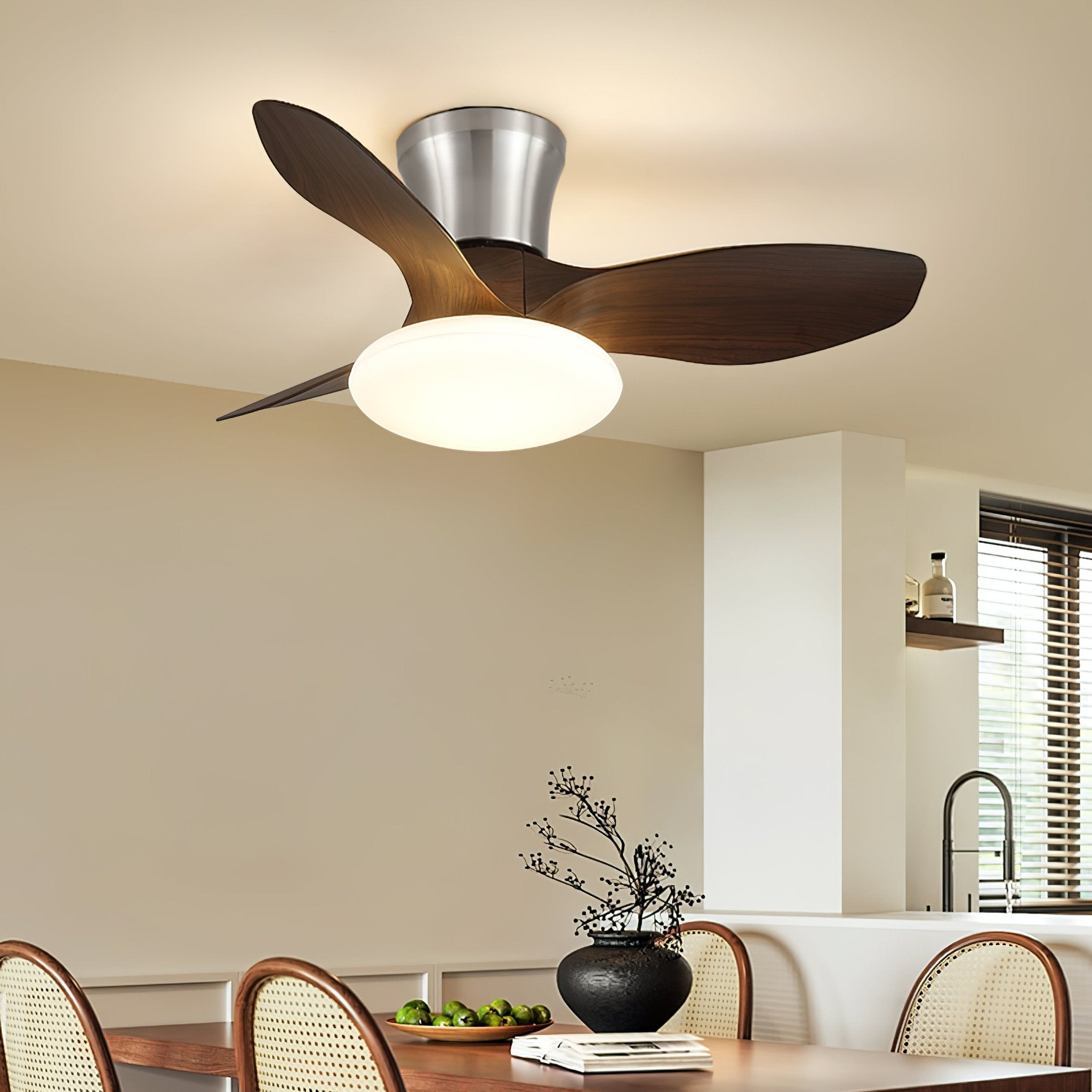 Velora Modern Wood Ceiling Fan Light - Blowlighting