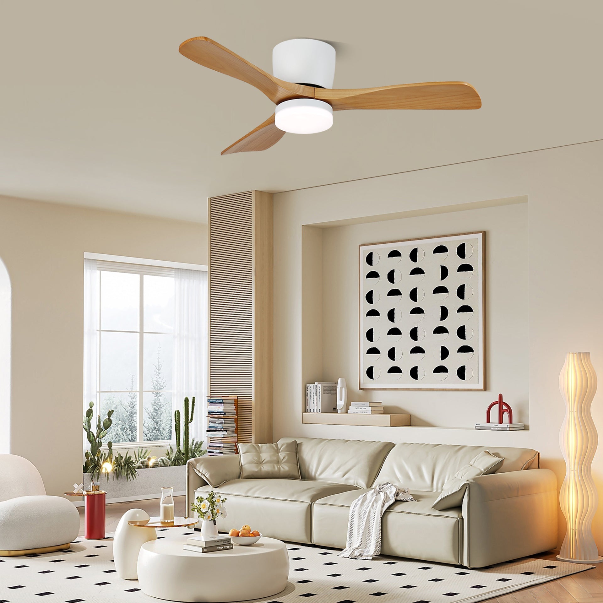 Nerio Minimalist Wood Ceiling Fan Light - Blowlighting