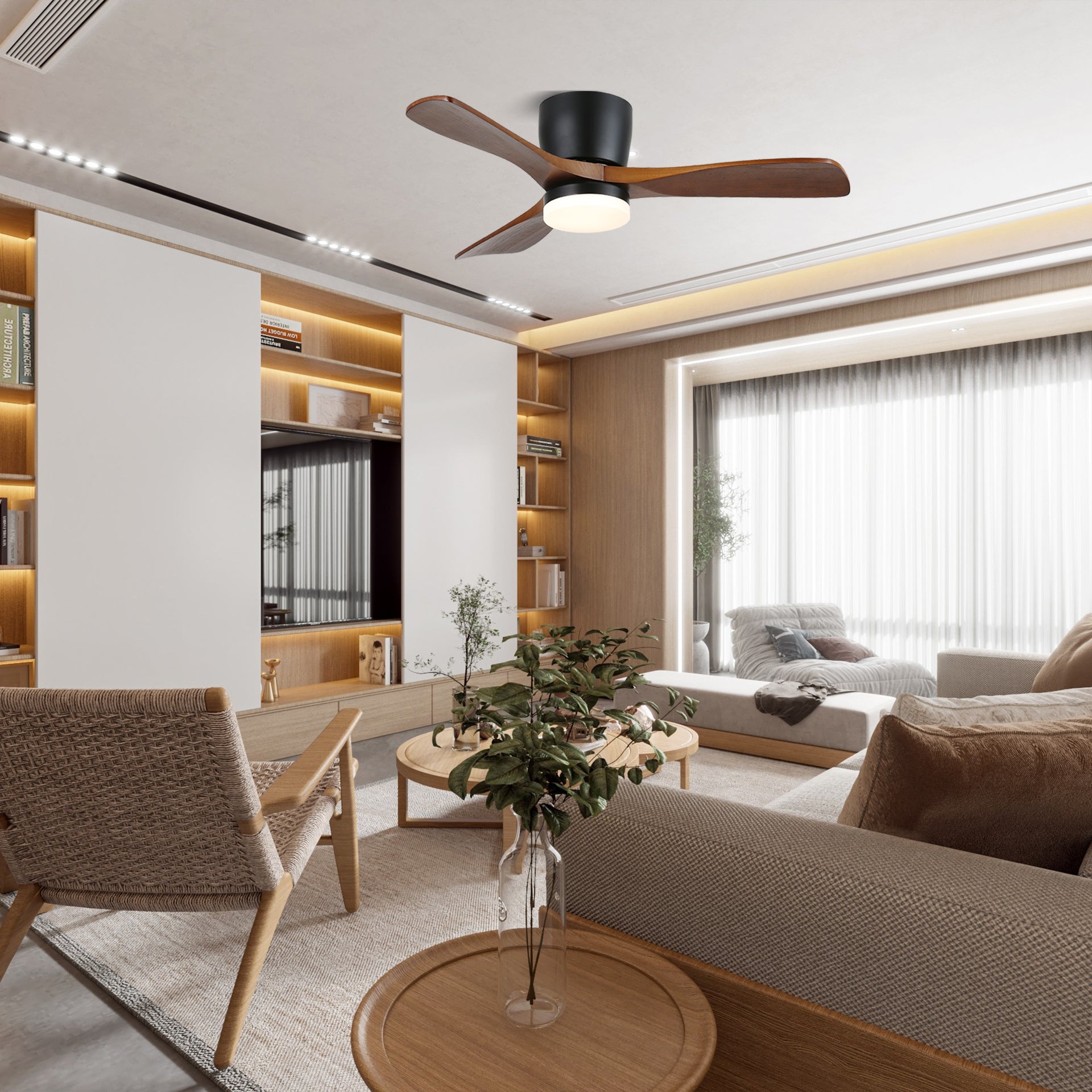 Nerio Minimalist Wood Ceiling Fan Light - Blowlighting