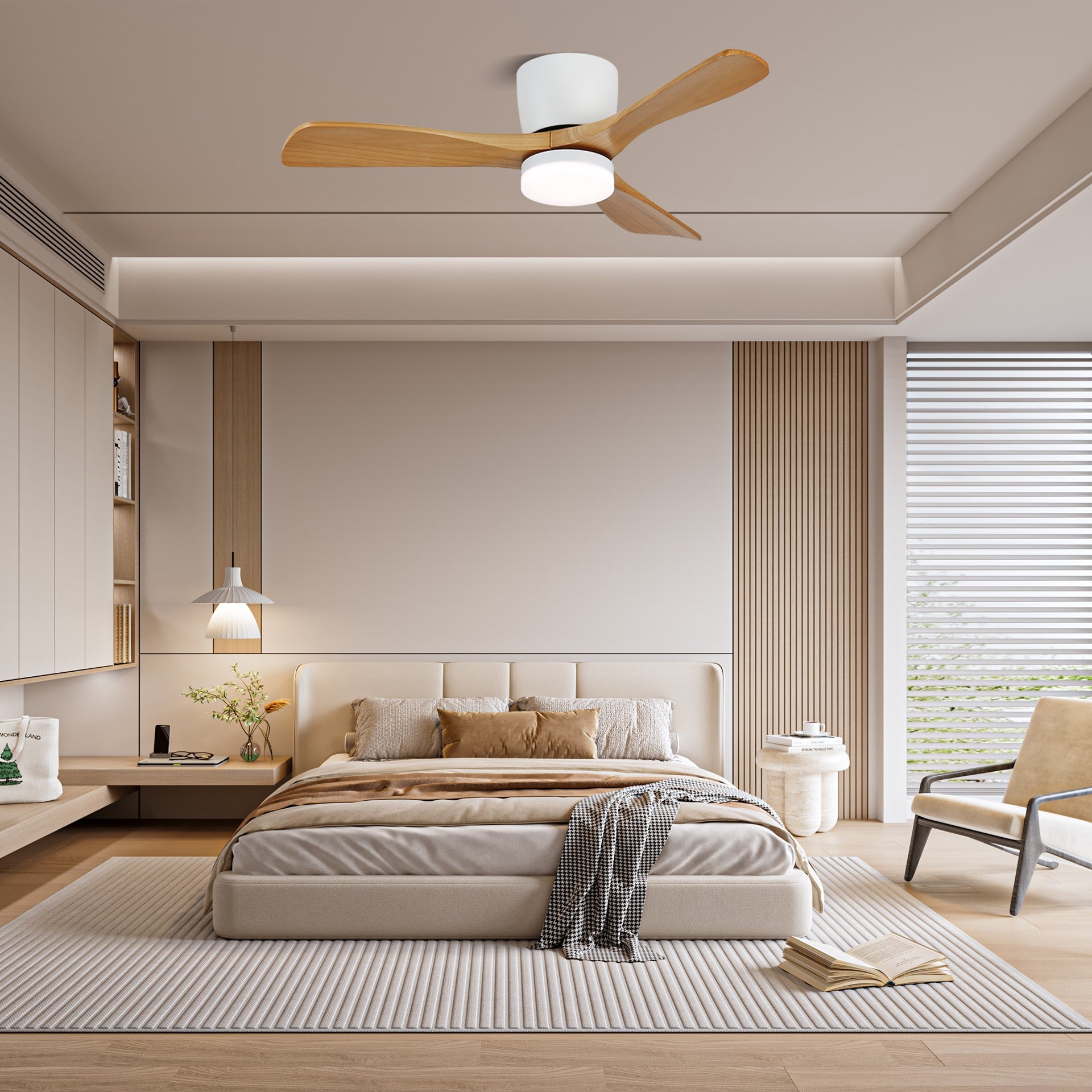 Nerio Minimalist Wood Ceiling Fan Light - Blowlighting